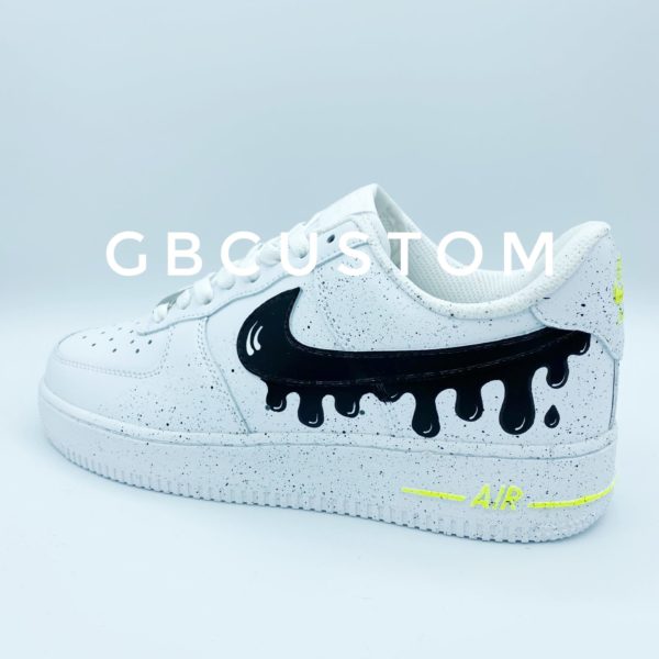 NIKE AF1 - BLACK SLIME & YELLOW  DETAILS